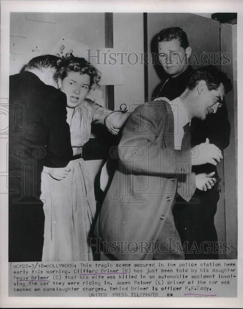 1953 Press Photo Clifford Brimer Gets News Wife &amp; Child Killed in Car Accident - Historic Images