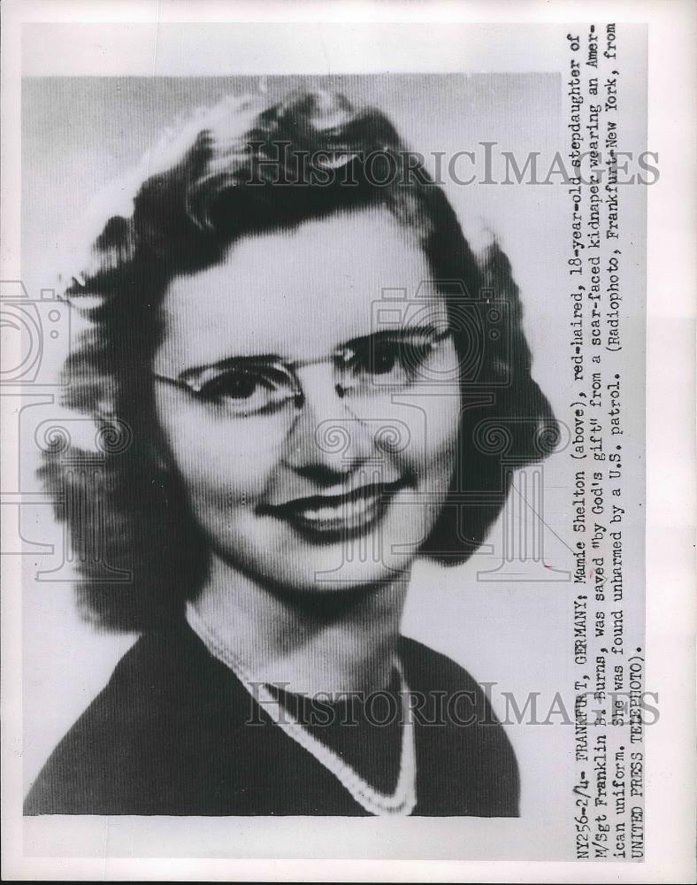 1952 Press Photo Escaped Kidnapping Victim Mamie Shelton in Germany - Historic Images