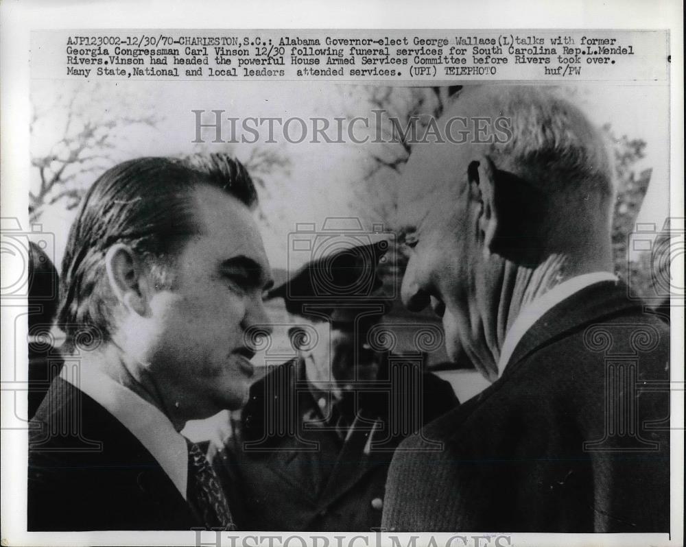 1970 Press Photo Alabama Governor-Elect George Wallace with Carl Vinson - Historic Images