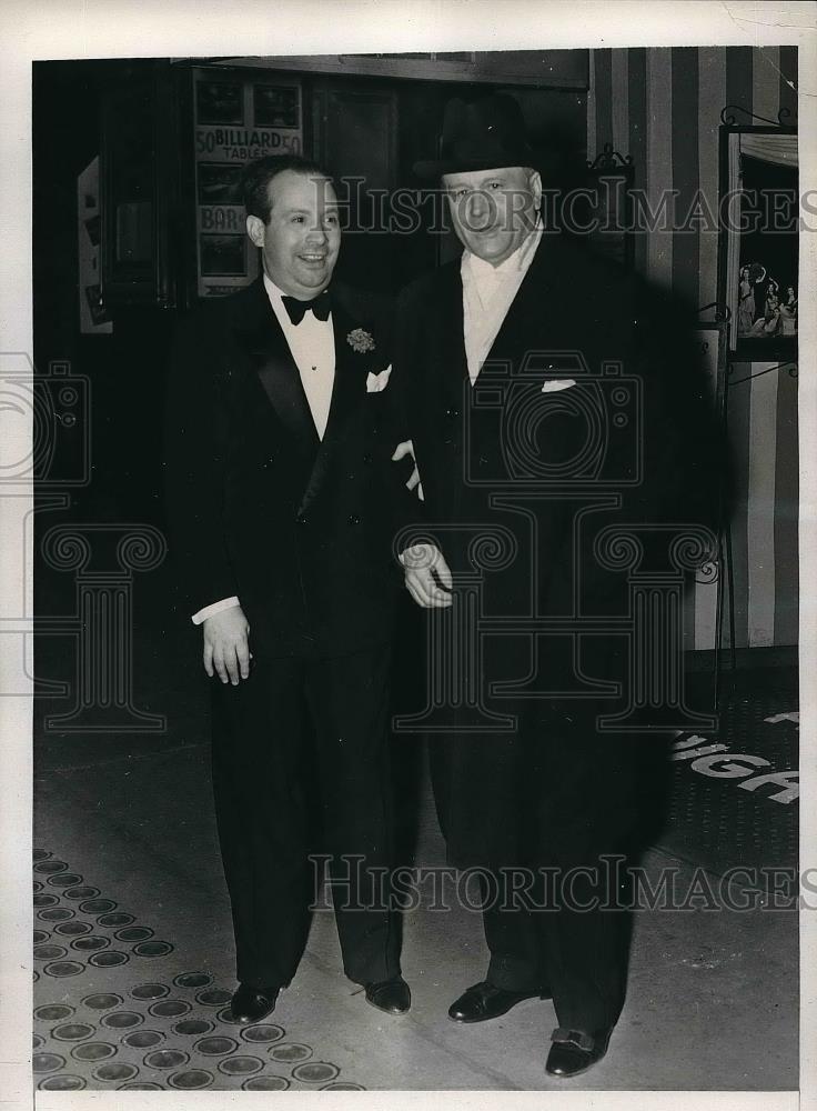 1939 Press Photo Joe Zell Host. And Col. Arthur W. Little Opening Arabian Nights - Historic Images