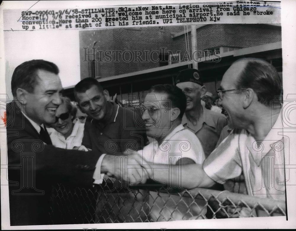 1958 Press Photo National American Legion Commander Preston Moore - neb19407 - Historic Images