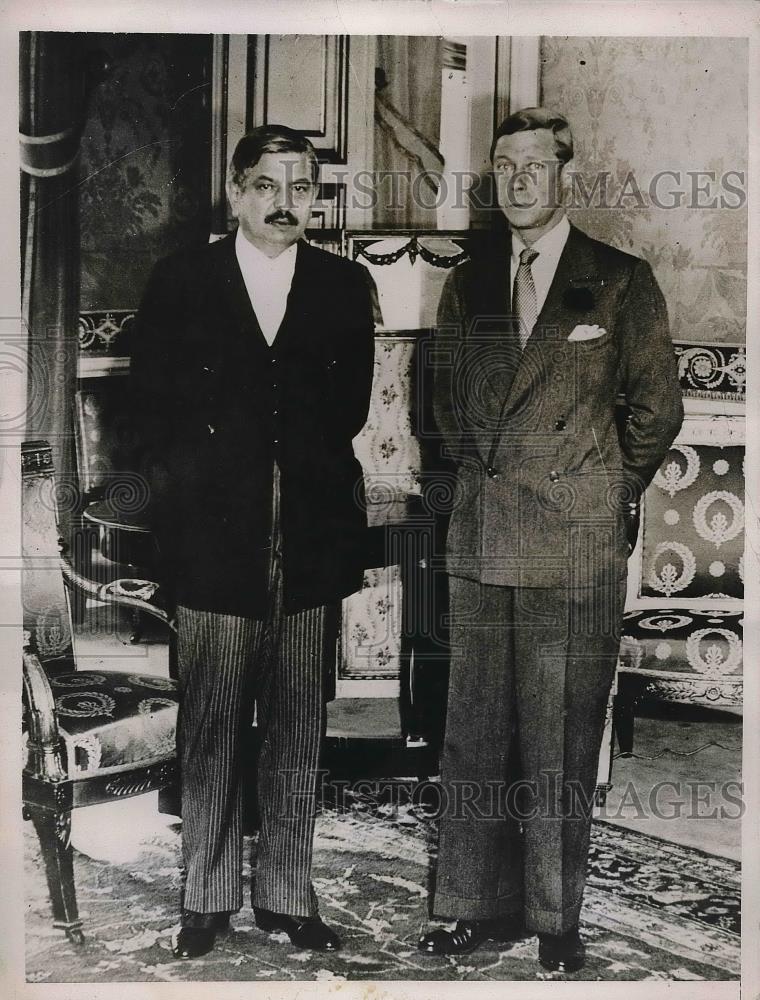 1935 Press Photo The Prince of Wales with Premier Pierre Laval of France - Historic Images