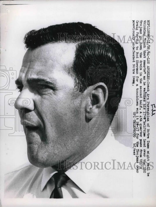 1964 Press Photo Coach Ara Parseghian of Notre Dame - neb20290 - Historic Images