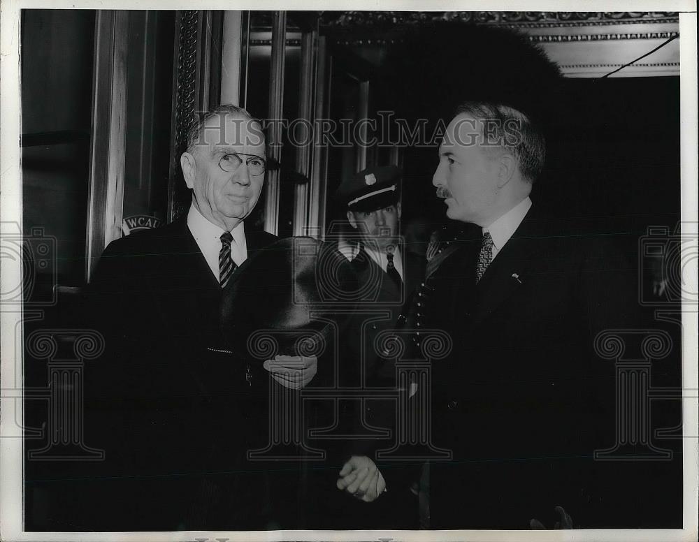 1938 Press Photo Daniel Roper and Count Rene Doynel De. Saint Quentin - Historic Images