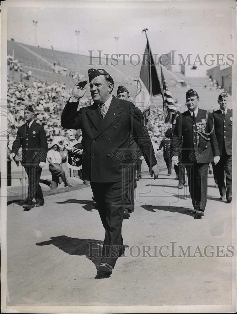 1938 Press Photo Mayor F.A. LaGuardia Los Angeles March - nea81490 - Historic Images