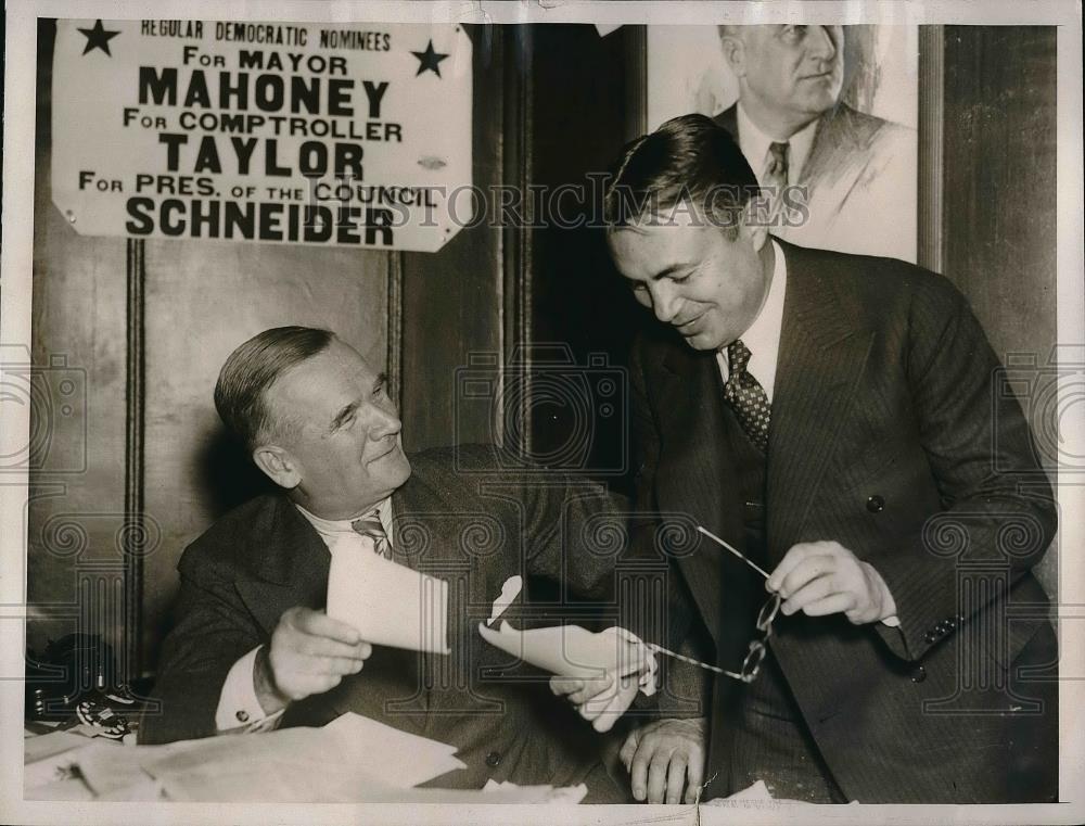 1937 Press Photo Jeremiah Mahoney and Aeraham Kaplan - neb24648 - Historic Images