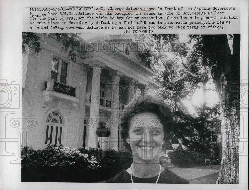 1966 Press Photo Mrs George Wallace at Alabama Governors Mansion - neb21585 - Historic Images