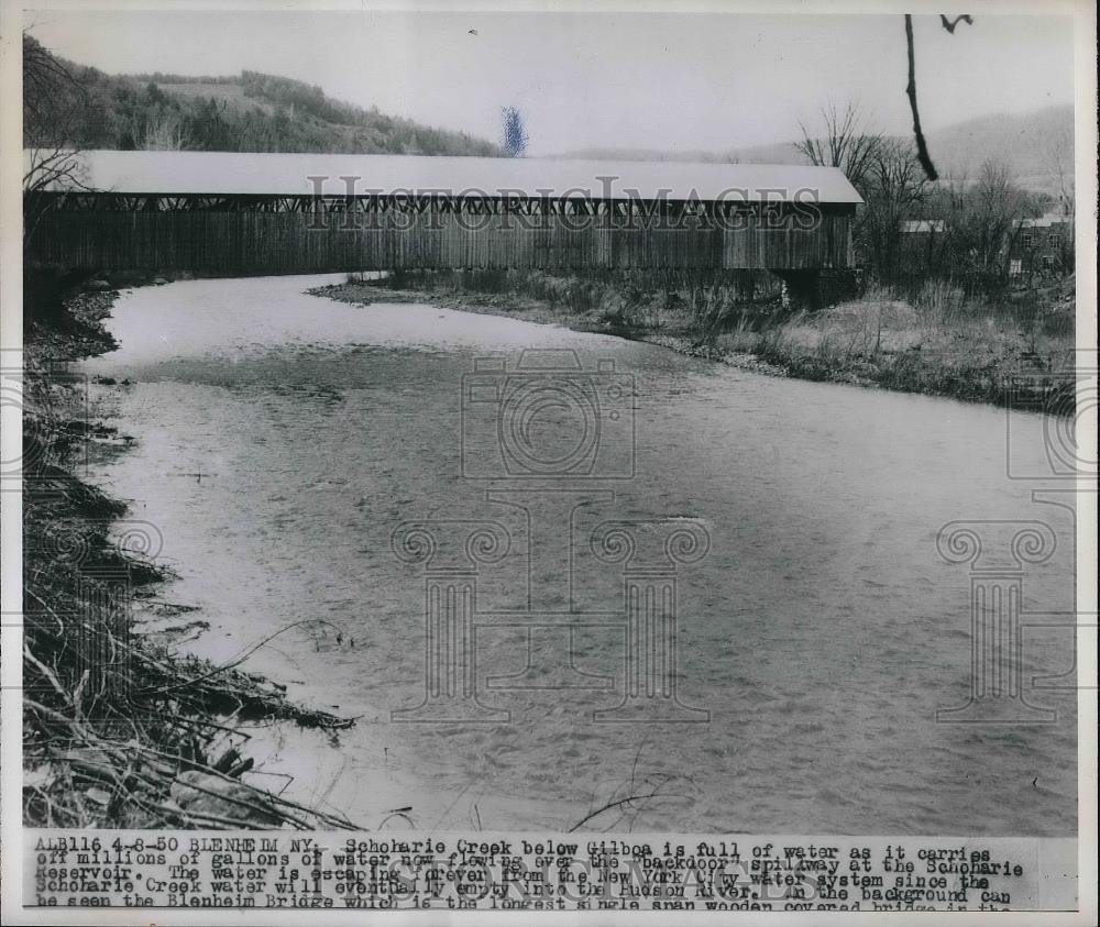 1950 Press Photo Schoharie Creek in New York - Historic Images