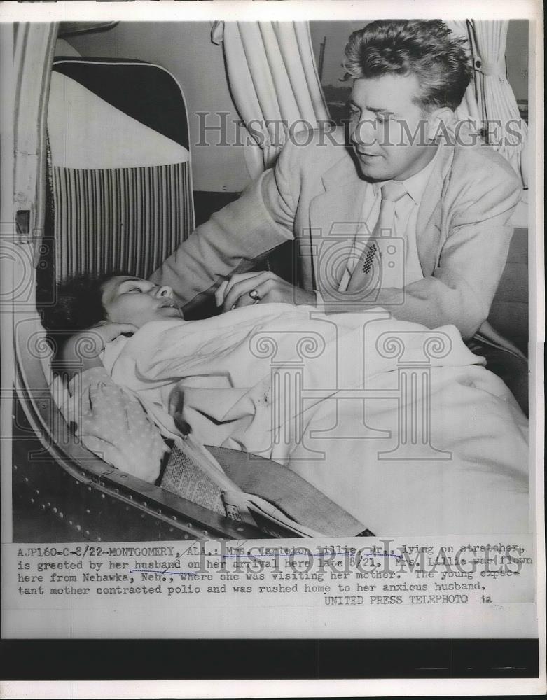 1958 Press Photo Mrs. Jamie Lillie Jr. contracts polio while pregnant - Historic Images