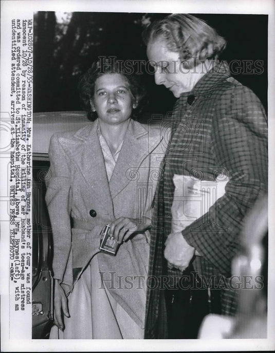 1955 Press Photo Katherine Hayes found innocent by Reason of Insanity. - Historic Images