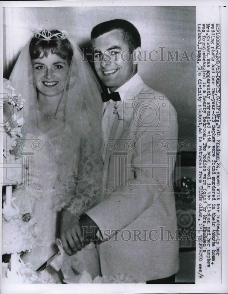 1962 Press Photo Mrs. Ruth Kundsen With her Husband found murdered - neb20966 - Historic Images