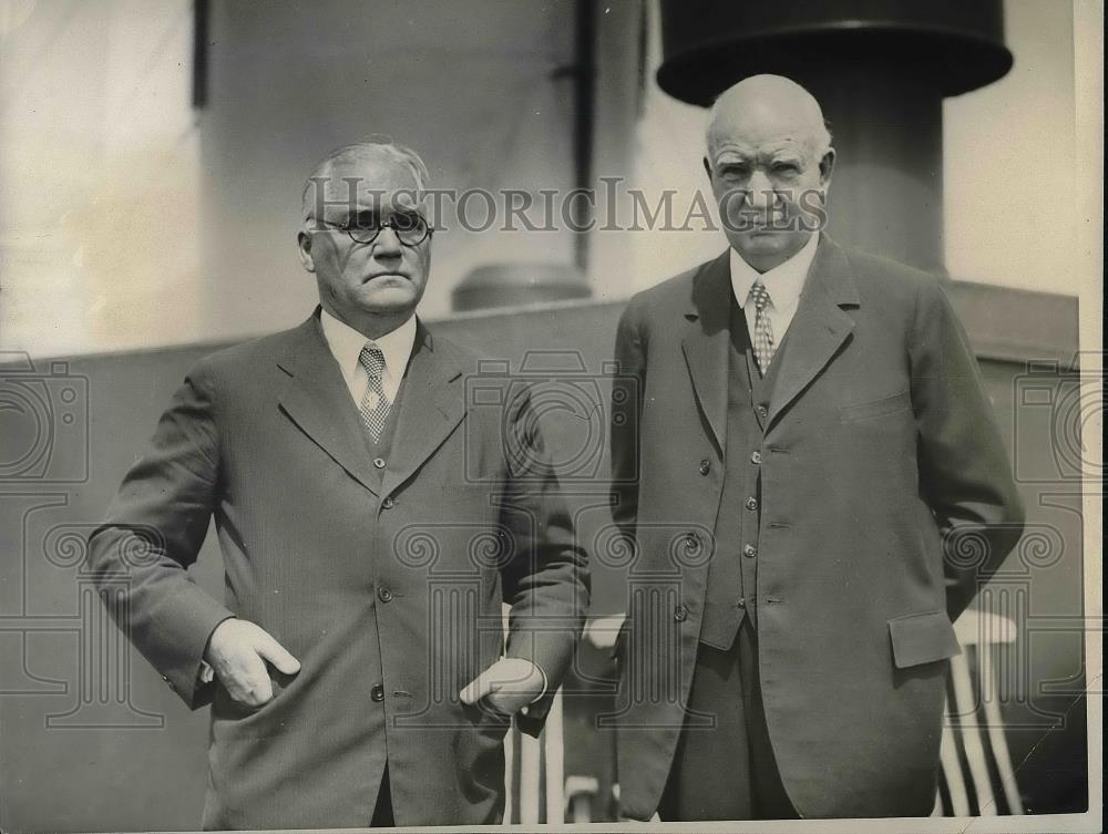 1932 Press Photo Most noted American educators Dr. Paul Monroe &amp; Dr. A O Thomas - Historic Images