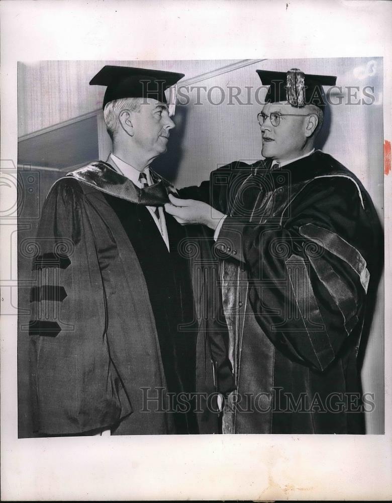 1951 Press Photo Gen Albert Wedemeyer Dr Fred Fagg President USC University - Historic Images