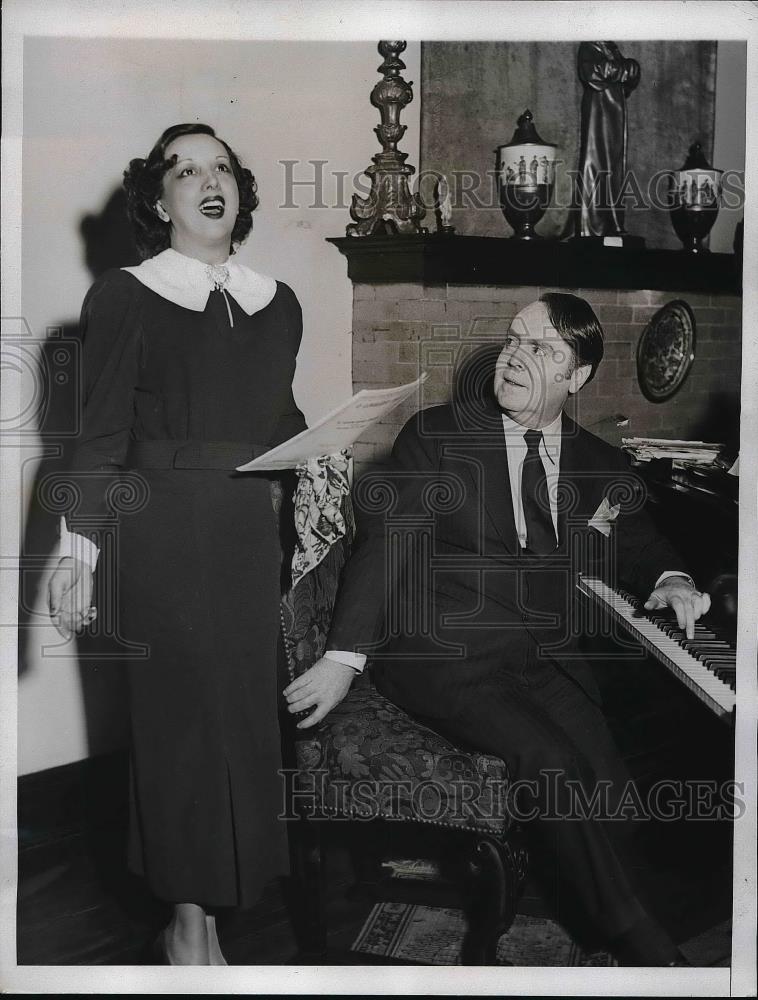 1935 Press Photo Estelle Taylor Screen Scar practicing - Historic Images