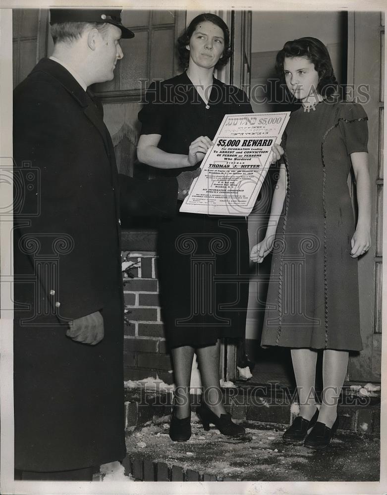 1938 Press Photo Margaret Margaret Hitter Wife Of Murdered Fireman - Historic Images