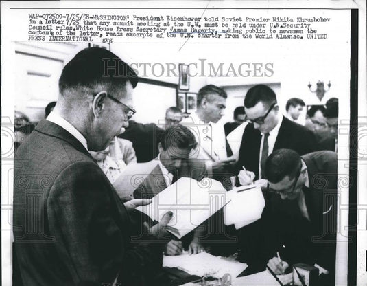 1958 Press Photo White House Press Secretary James Hagerty - Historic Images