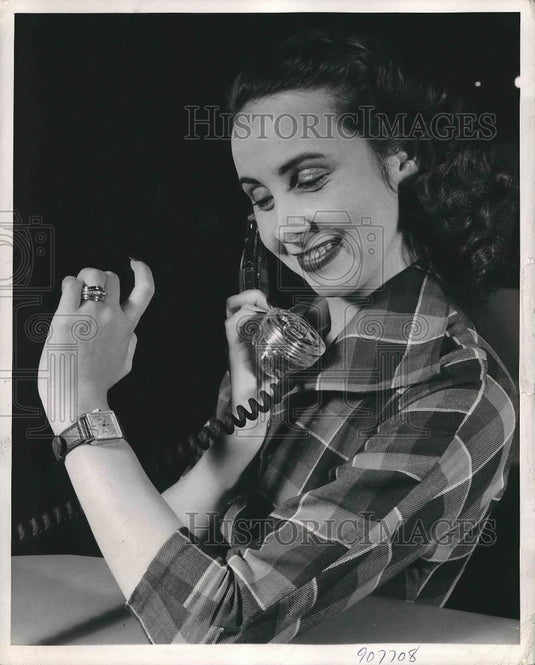 1949 Press Photo Magdelaine Heller Chronograph - Historic Images