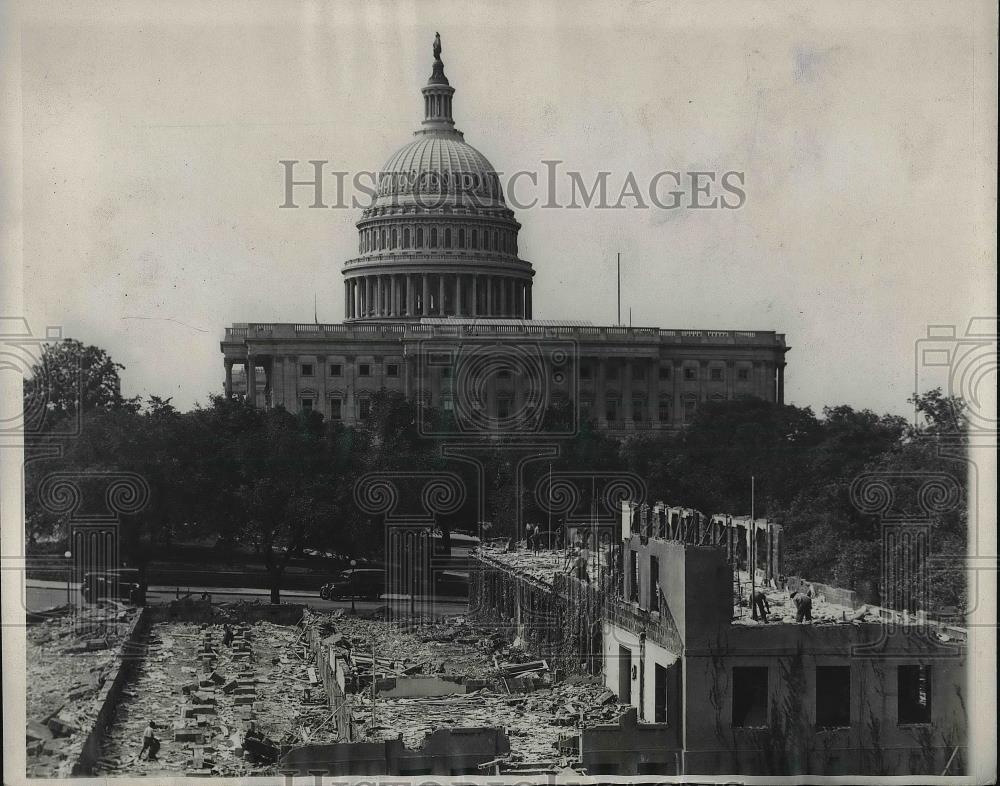 1929 Press Photo War time buildings knocked down by Capitol - Historic Images