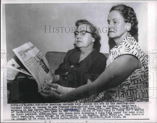 Press Photo American Servicemen Mothers on Eve of American Red Chinese Talks - Historic Images