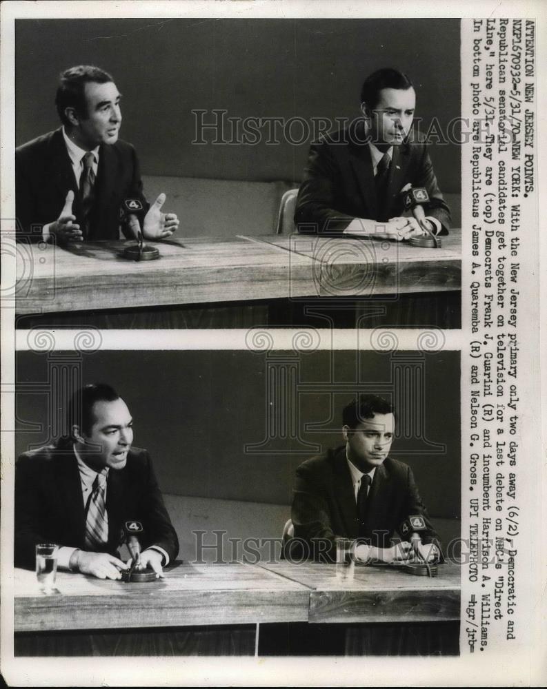 1970 Press Photo Senate Debate, F. Guarini, H. Williams, J. Quaremba, N. Gross - Historic Images