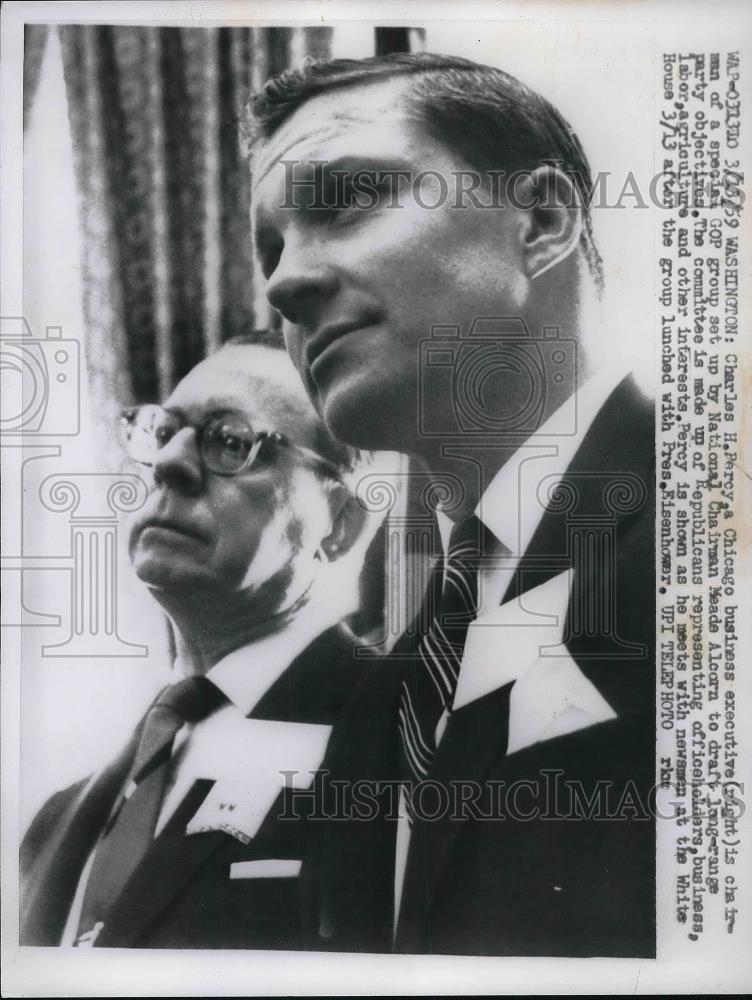 1959 Press Photo Charles H. Percy Chicago Business Executive - Historic Images