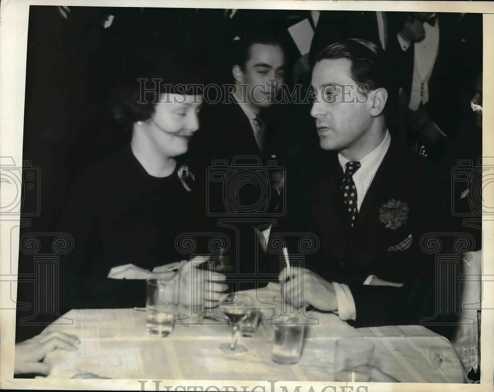 1934 Press Photo Princess Rospigliosi, Georges metaxa at Chez Marianne - Historic Images