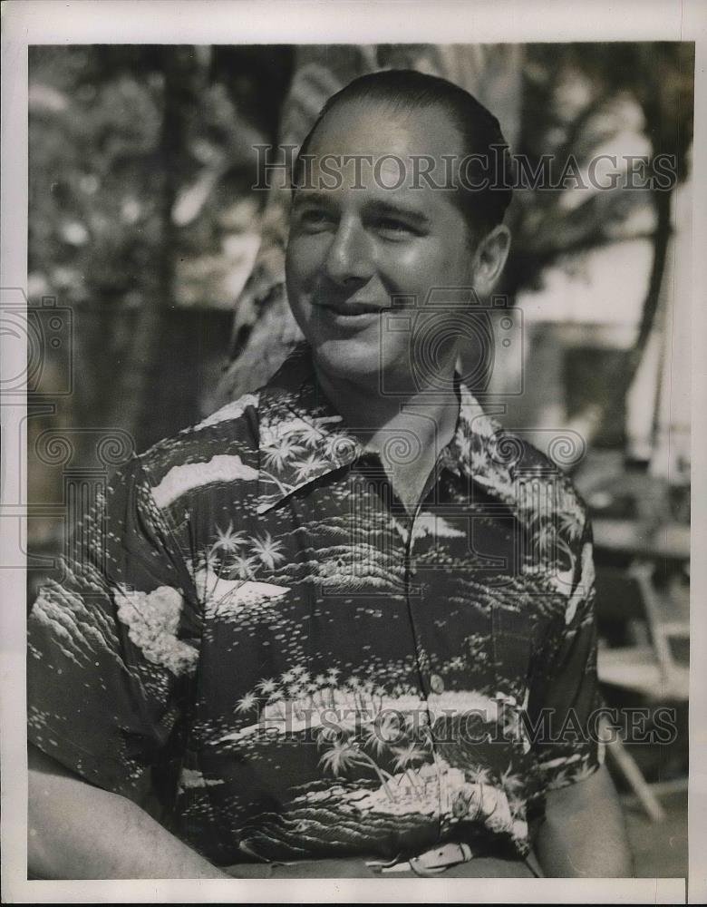 1939 Press Photo Elliott Speaber in Palm Beach Florida - Historic Images