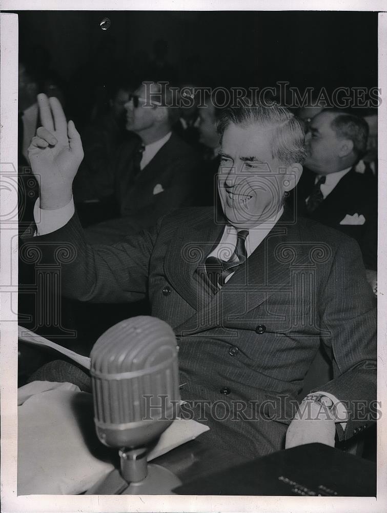 1945 Press Photo Vice President Henry Wallace Senate Commerce Committee Hearing - Historic Images