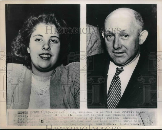 1949 Press Photo Futina Coners and her husband after their arrest - Historic Images