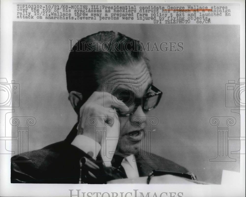 1968 Press Photo Presidential Candidate &amp; Alabama Governor George Wallace - Historic Images