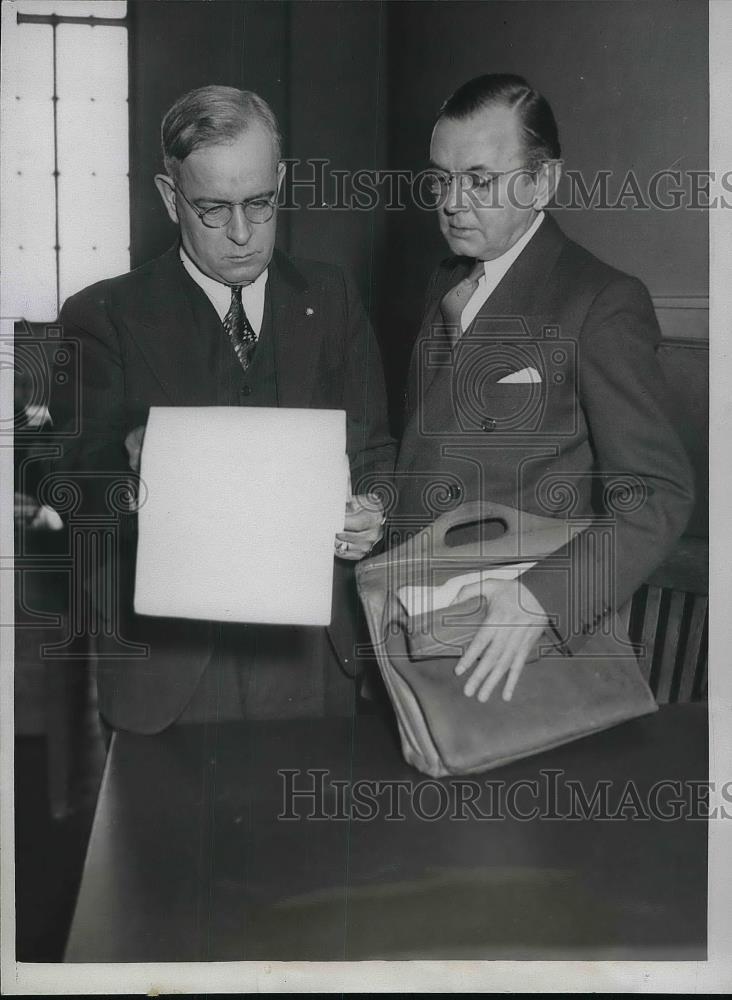 1934 Press Photo Attorneys Frank Tyrell, W.W., Smith - Historic Images