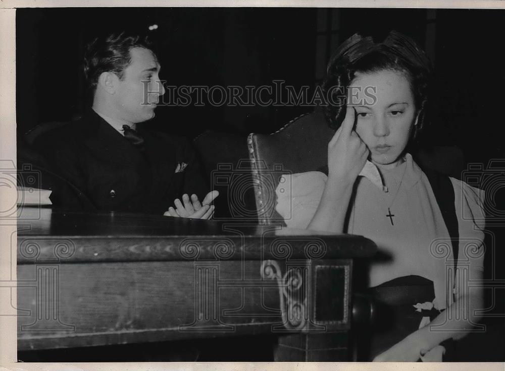 1938 Press Photo Rose Marie Gennarall &amp; Patrick Billings On Trial For Stealing - Historic Images