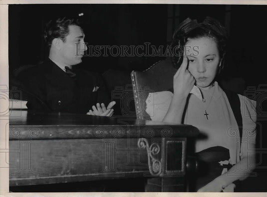 1938 Press Photo Rose Marie Gennarall & Patrick Billings On Trial For Stealing - Historic Images