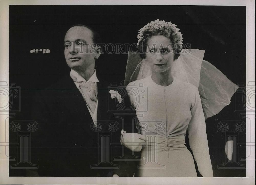 1937 Press Photo Mlle. Marguerite C. Fabre M. Jacques Dupuy - Historic Images