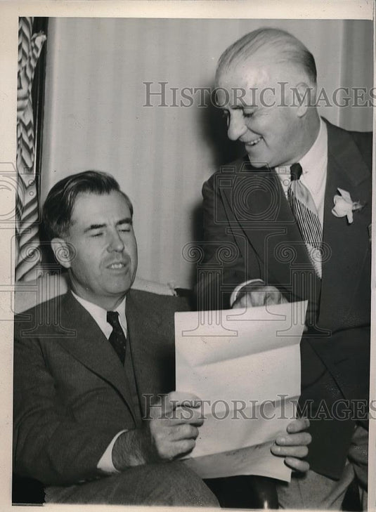 1940 Press Photo Edward Flynn with Vice Presidential Nominee Henry Wallace - Historic Images