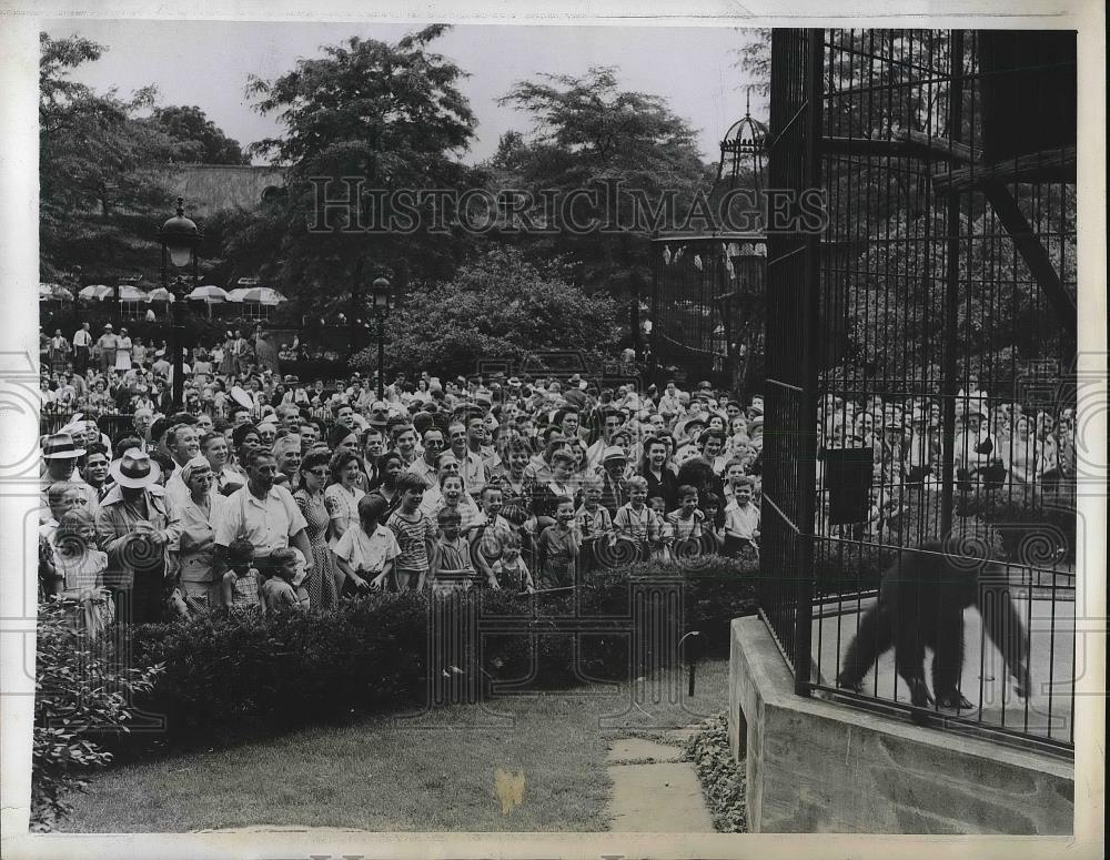 1944 Press Photo Crowds in Central Park in NYC for 4th of July - Historic Images