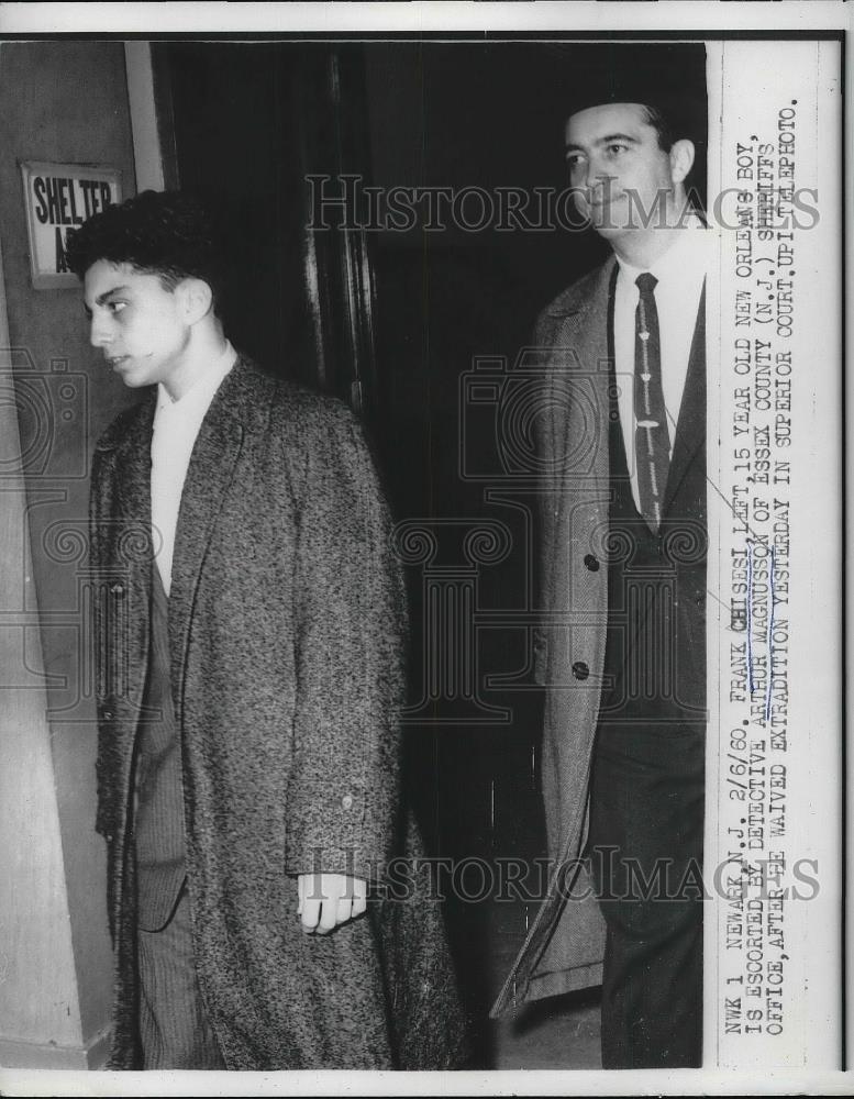 1960 Press Photo Frank Chisesi Arthur Magnusson Essex County Trial - Historic Images