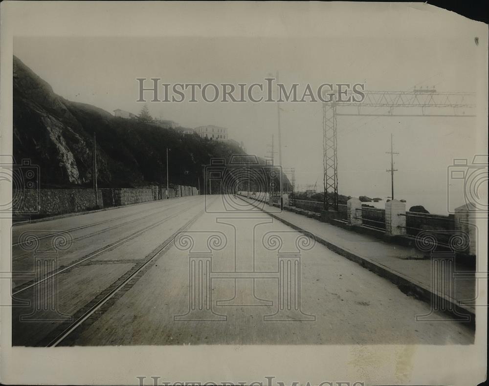 1928 Press Photo Road Between Valparaiso in Chili and Vina Dol Mar. - Historic Images