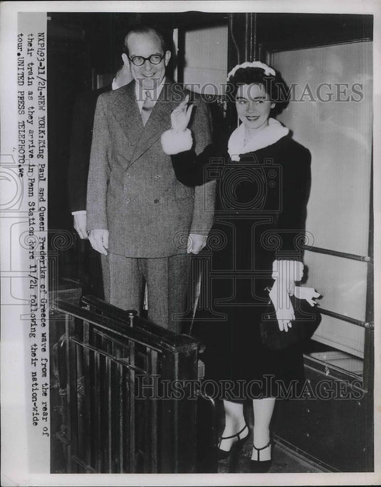 1953 Press Photo King Paul and Queen Frederika of Greece - Historic Images