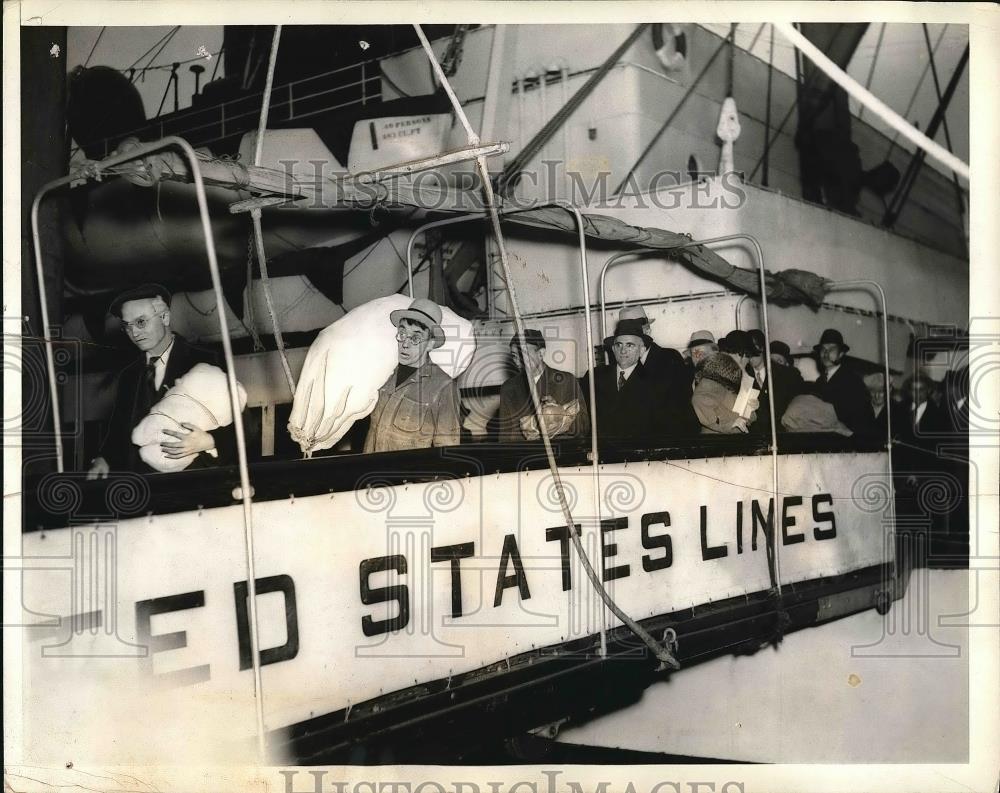 1936 Press Photo President Roosevelt&#39;s Crew joins Strike at Harbor - Historic Images