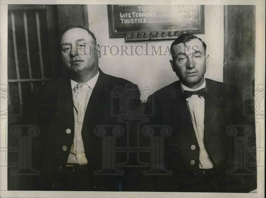 1927 Press Photo Alva Clark & JF Adams Guards at Kansas Penitentiary - Historic Images