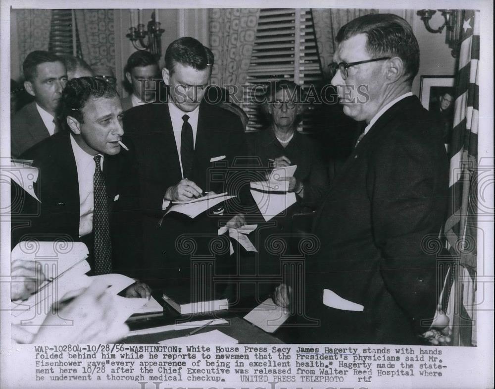 1956 Press Photo Presidential Press Secy James Hagerty - Historic Images