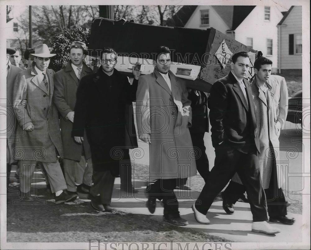 1953 Press Photo Students, Hutner, Adelman, Trienish, Gregg, LaFrance, Cicchella - Historic Images