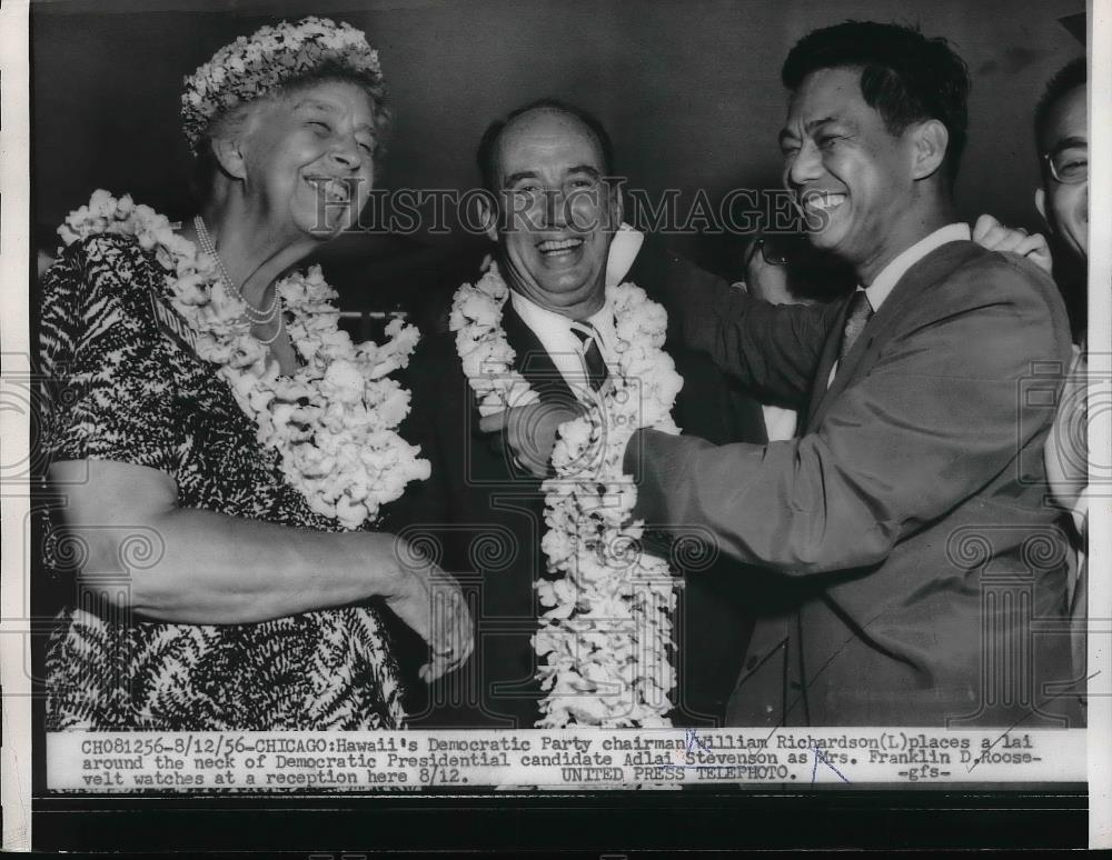 1956 Press Photo William Richardson Presidential Candidate Adlai Stevenson - Historic Images