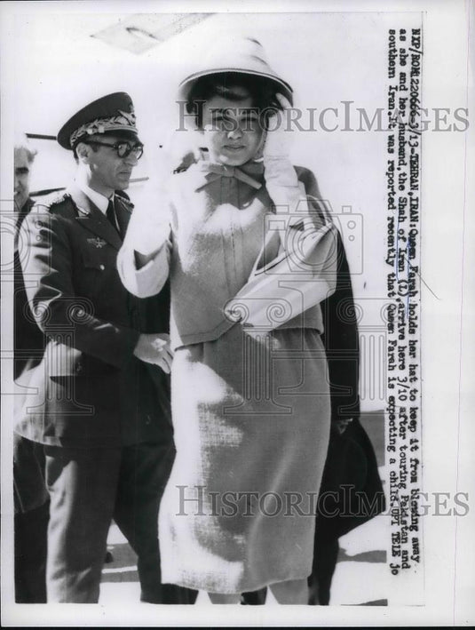 Press Photo Queen Farah of Iran, Shah of Iran - Historic Images