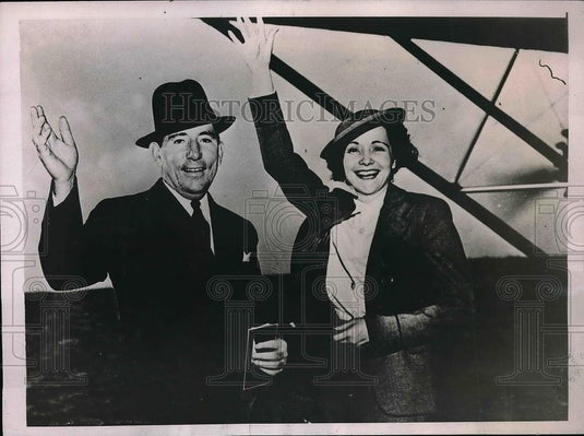 1937 Press Photo Senator Claude Pepper & New Mrs Pepper - Historic Images