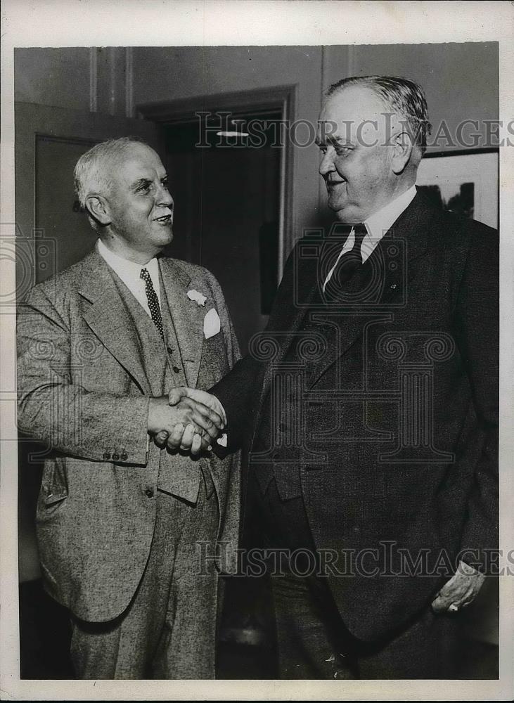 1933 Press Photo Gov. James Rolph &amp; Kiwanis International chief Carl Endicott - Historic Images