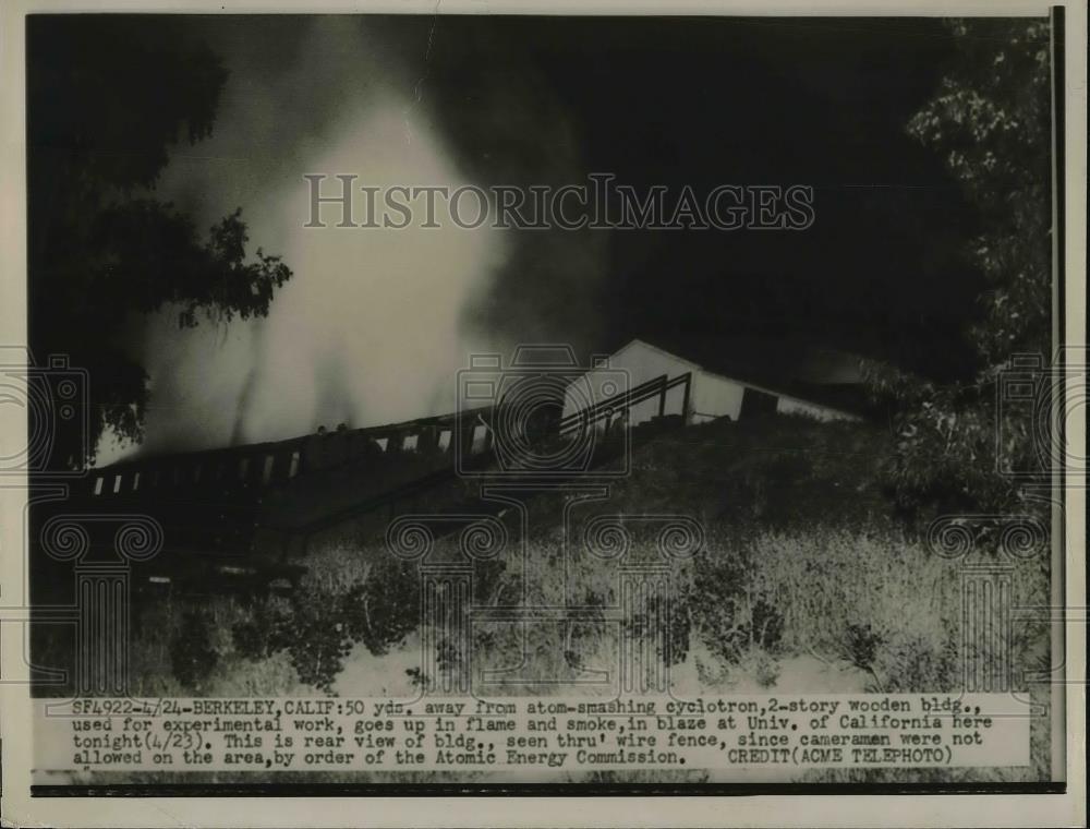 1950 Press Photo A building at Univ. of California burns down. - Historic Images