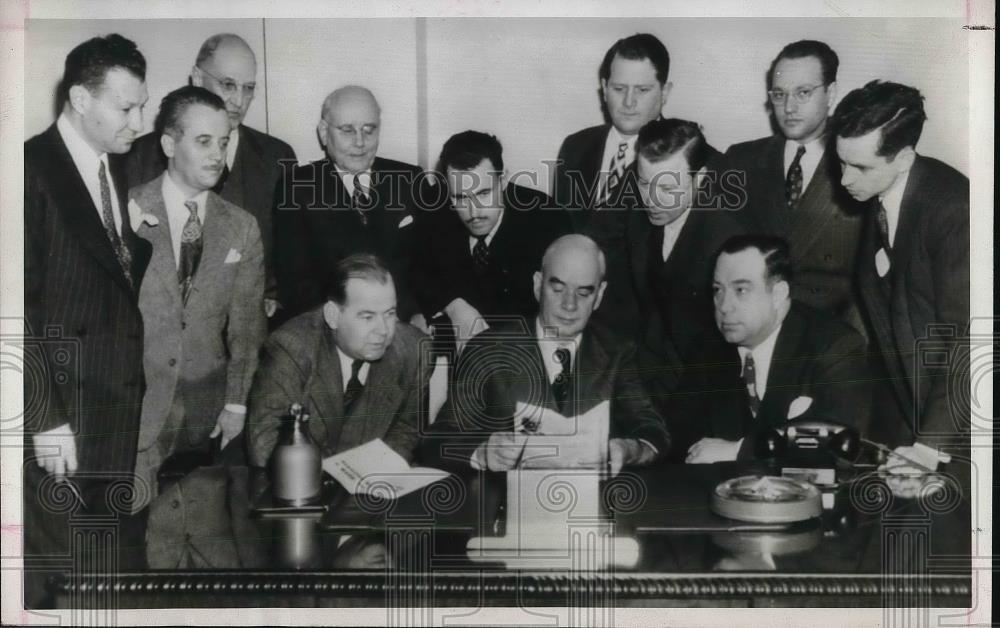 1946 Press Photo Cio Leaders Albert Fitserald, Philip Murray, Lee Pressman - Historic Images