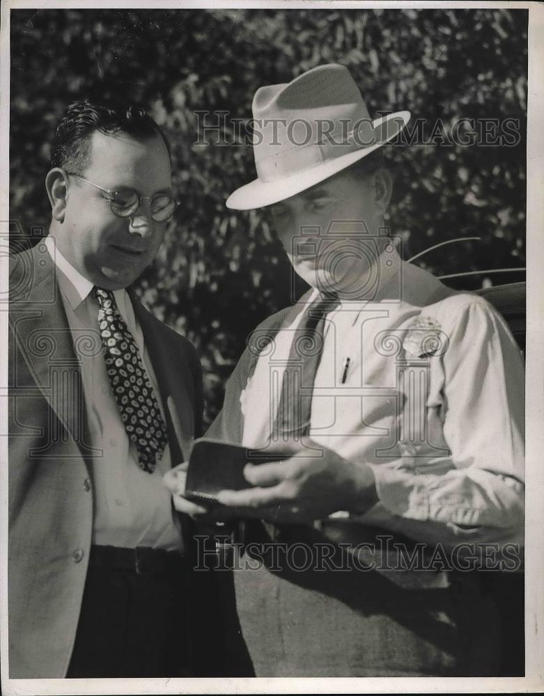 1938 Press Photo Marysville, Cal. Sheriff Burt Ullrey &amp; atty Lloyd Hewitt - Historic Images